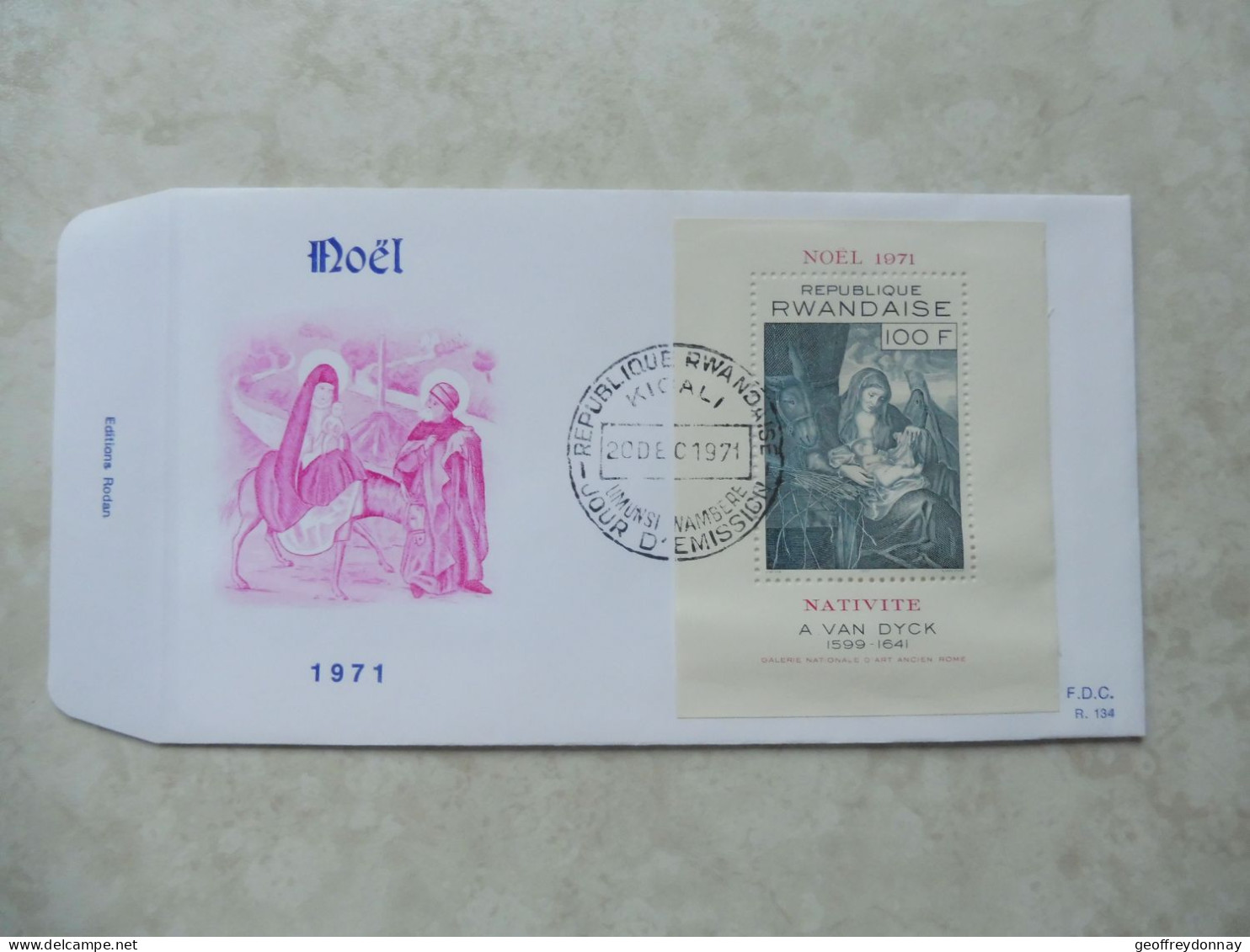 Fdc Rwanda 1971  Congo / Fdc Bl Bloc Blok 25 Perfect Noel Kerstmis Christmas - Storia Postale