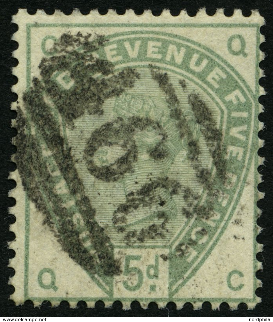 GROSSBRITANNIEN 78 O, 1884, 5 P. Dunkelgraugrün, Pracht, Mi. 160.- - Oblitérés