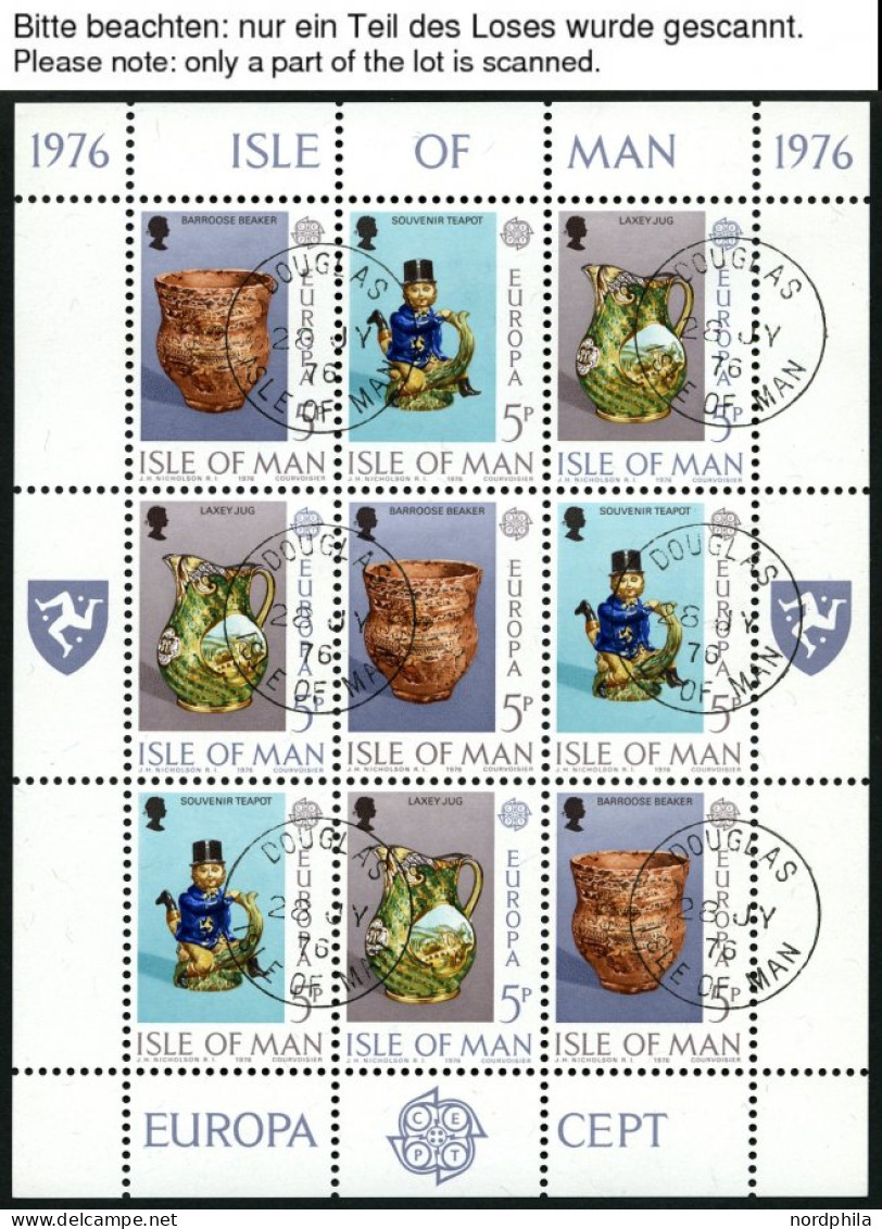 INSEL MAN KB O, 1976-90, Europa, Alle 15 Kleinbogensätze Komplett Mit Ersttagsstempeln, Pracht, Mi. 316.- - Isla De Man