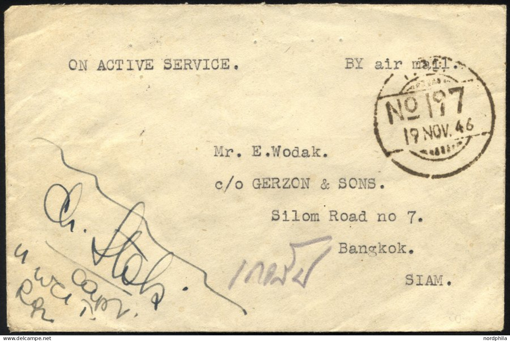 BRITISCHE MILITÄRPOST 1946, Luft-Feldpostbrief Aus Dem Hauptquartier Der Britisch-indischen Truppen In Burma, Pracht - Usados