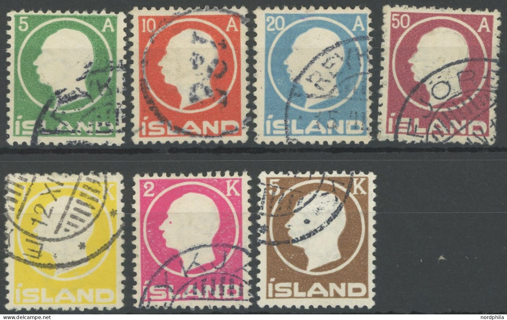 ISLAND 69-75 O, 1912, König Frederik VIII, Prachtsatz, Mi. 345.- - Autres & Non Classés