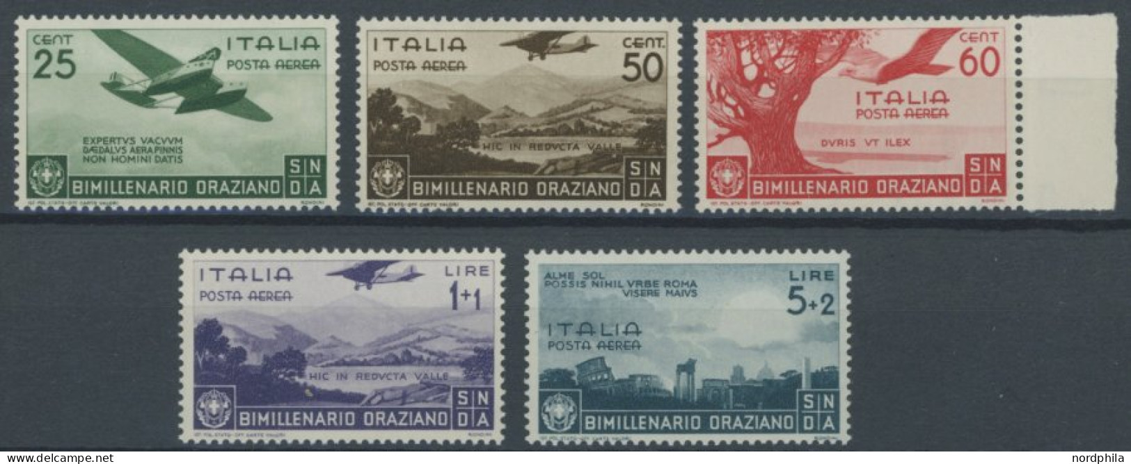 ITALIEN 555-59 , 1936, Flugpost, 5 Postfrische Prachtwerte, Mi. 81.- - Zonder Classificatie