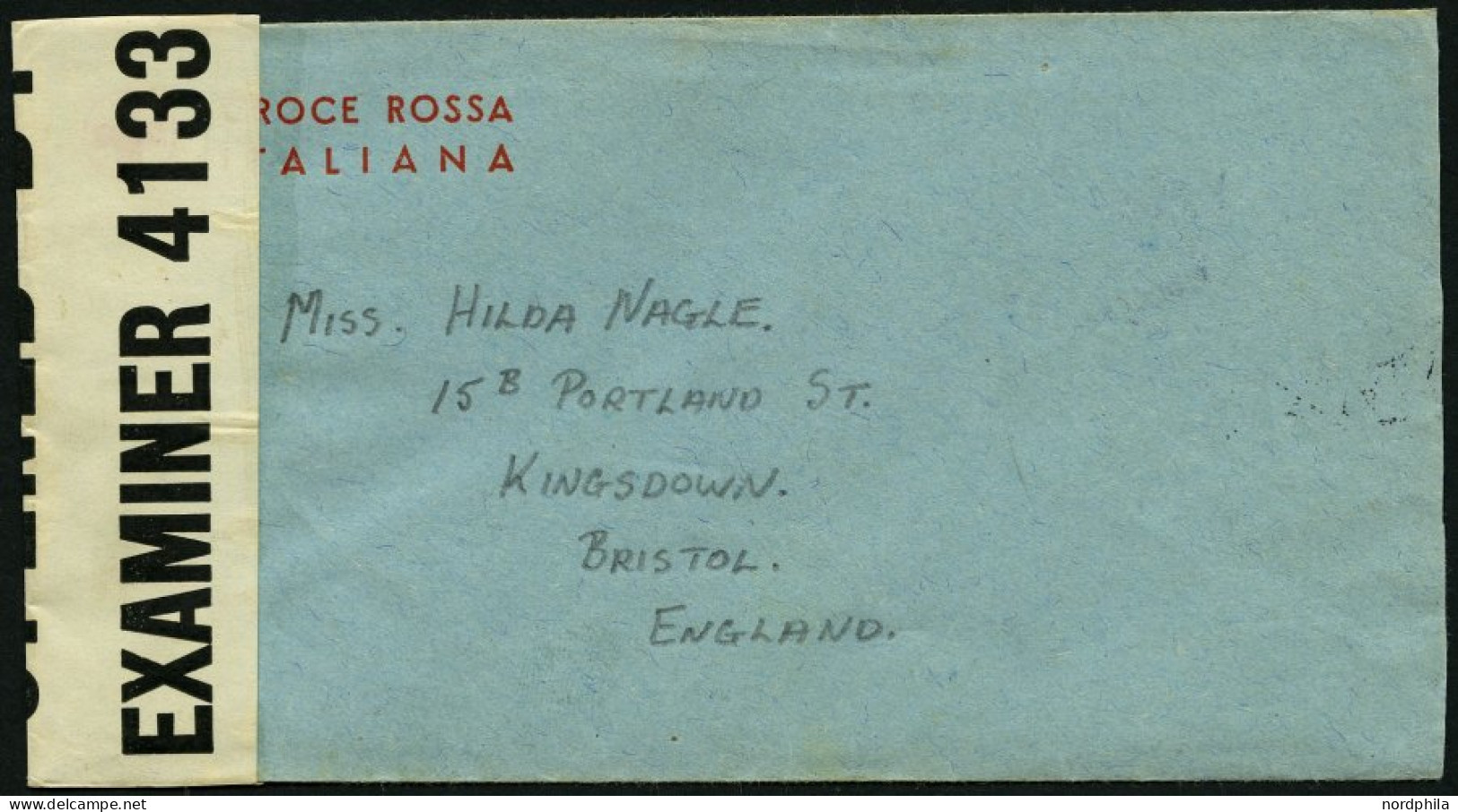 ITALIEN Italienischer Rotkreuz-Umschlag Für Kriegsgefangenenpost Während Des II. Weltkrieges, Nach England, Verschlussst - Croix-Rouge