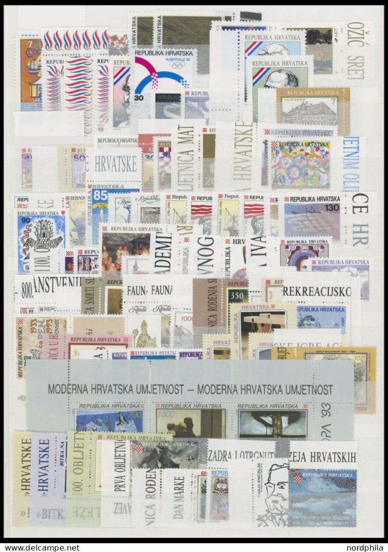 KROATIEN , Postfrische Partie Verschiedener Ausgaben Von 1991-2003, Mit Einigen Kompletten Jahrgängen, Dazu Fast Komplet - Croatie