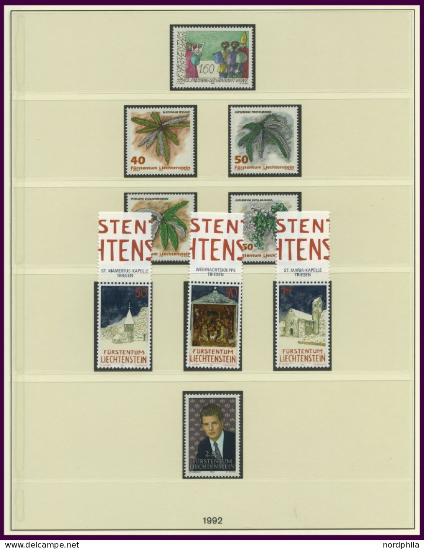 SAMMLUNGEN, LOTS , komplette postfrische Sammlung Liechtenstein von 1972-92 im Lindner Falzlosalbum, Prachterhaltung