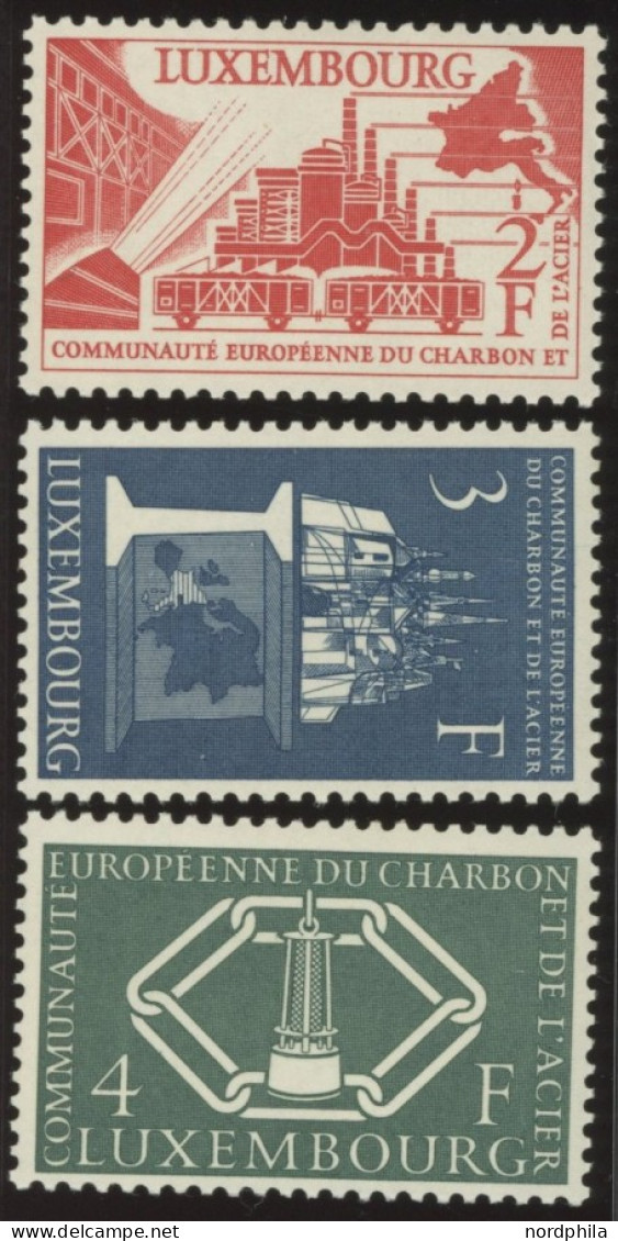 LUXEMBURG 552-54 , 1956, Montanunion, Postfrischer Prachtsatz, Mi. 60.- - Otros & Sin Clasificación