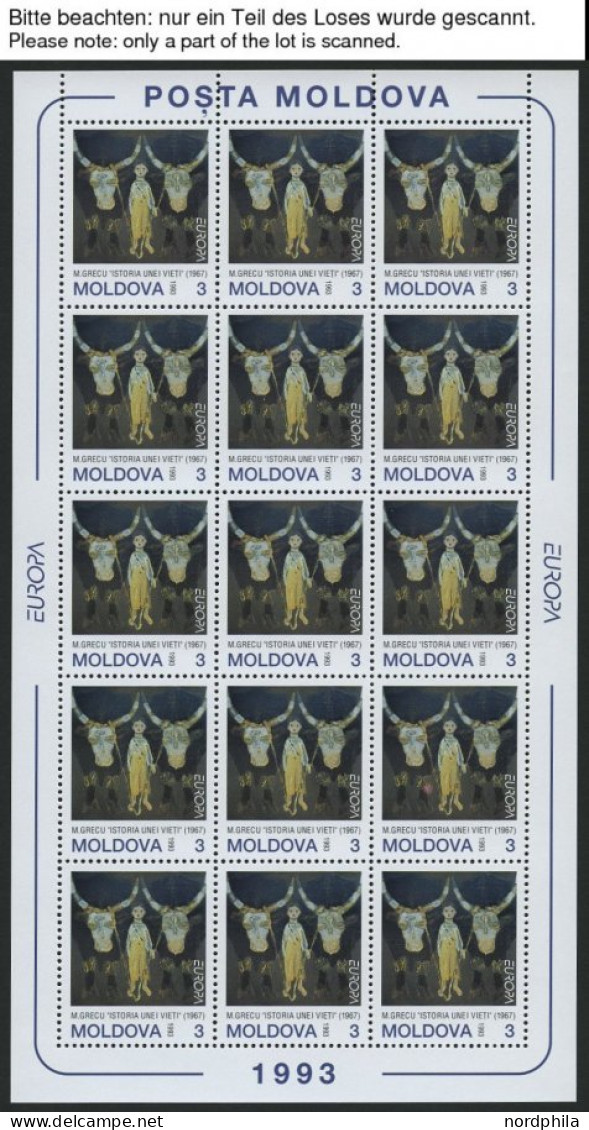 MOLDAVIEN KB , 1993-99, Europa, Mi.Nr. 94/5, 106-08 Und 304 In Kleinbogen, Nr. 94/5 Zusätzlich Im Zwischensteg-Kleinboge - Moldawien (Moldau)