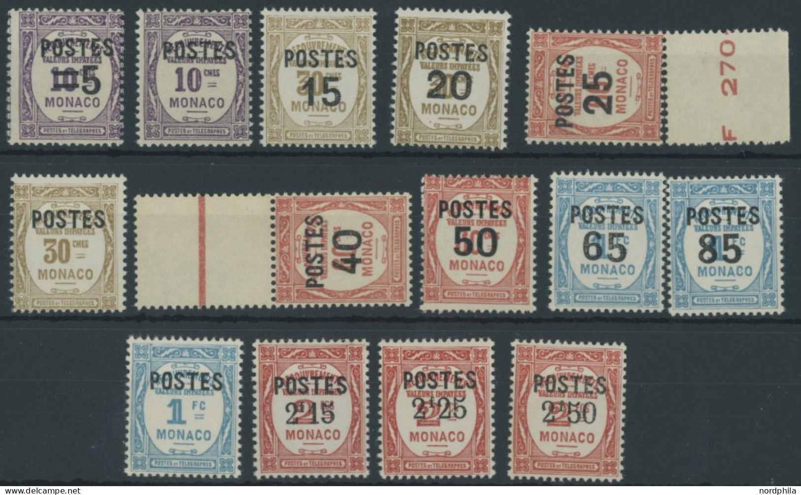 MONACO 149-62 , 1937, Postauftragsmarken, Prachtsatz, Mi. 150.- - Other & Unclassified