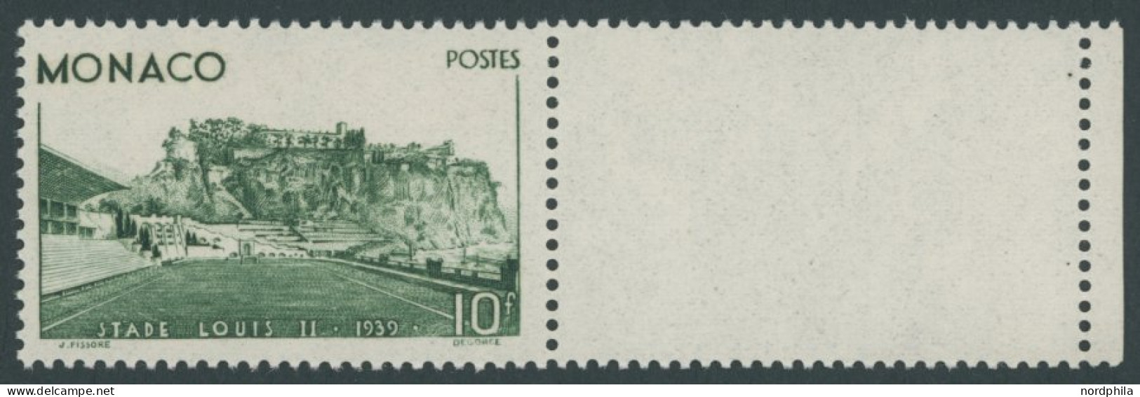 MONACO 189 , 1939, 10 Fr. Louis-II. Stadion, Postfrisch, Pracht, Mi. 170.- - Otros & Sin Clasificación