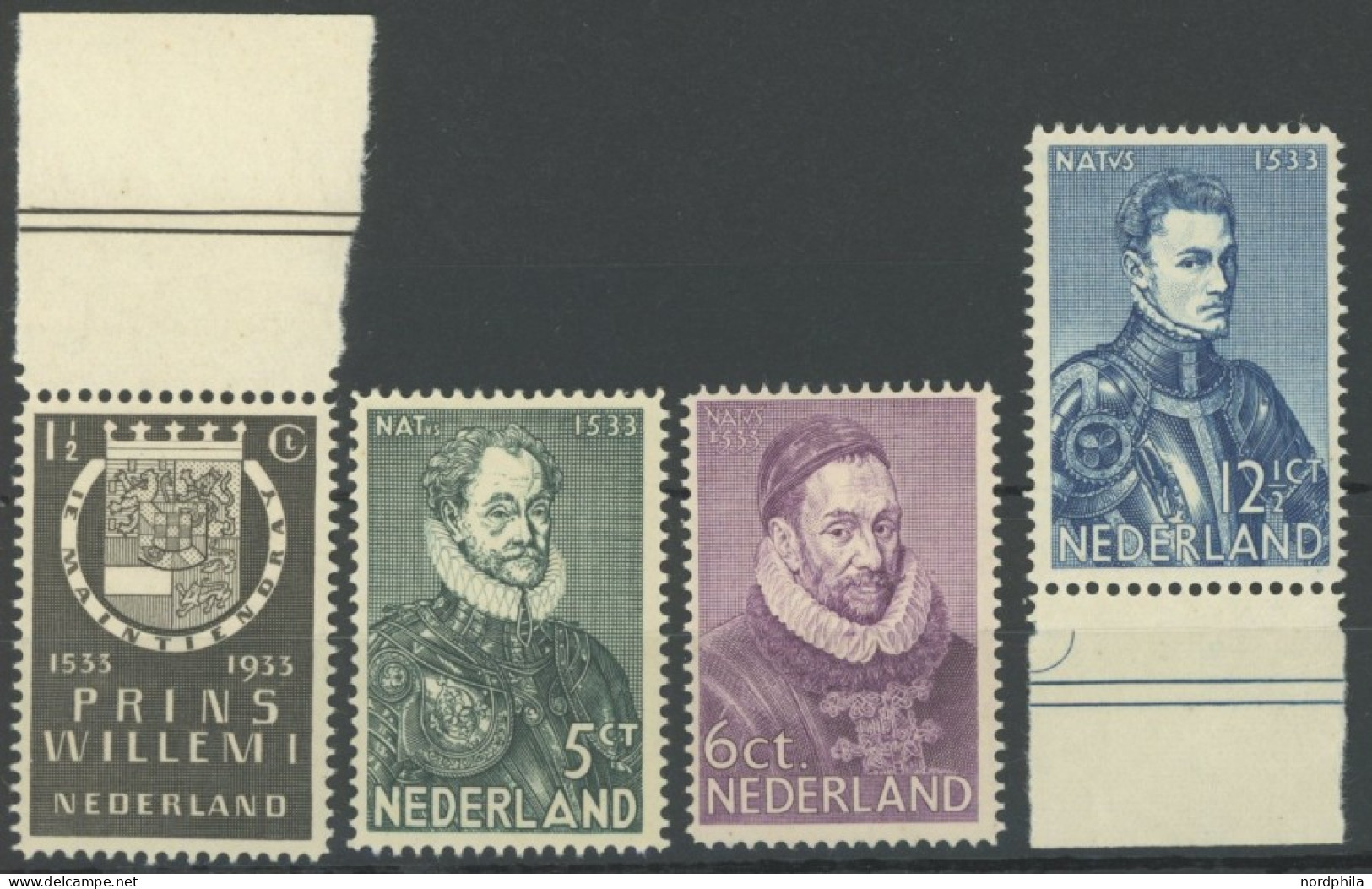 NIEDERLANDE 257-60 , 1933, 400. Geburtstag Von Wilhelm I., Postfrischer Prachtsatz, Mi. 65.- - Sonstige & Ohne Zuordnung