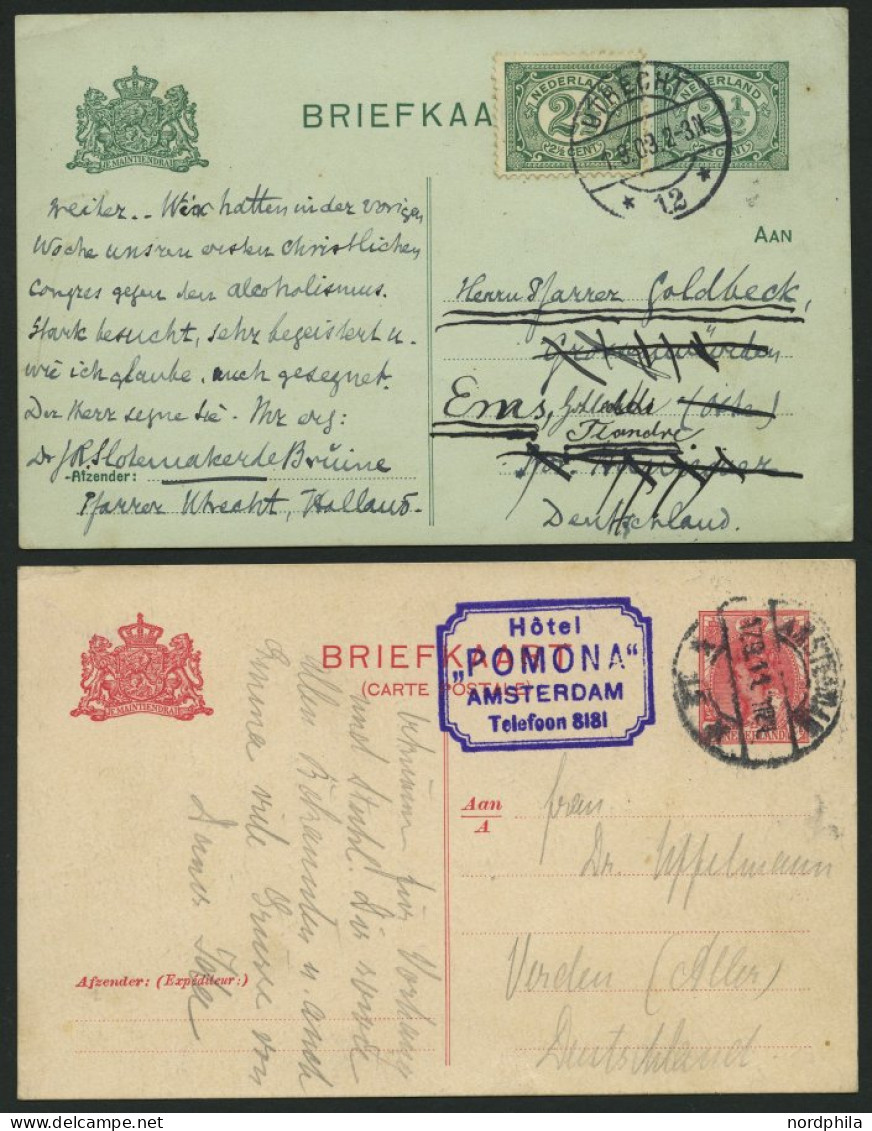 NIEDERLANDE 1884-1903, 5 Ganzsachenkarten Nach Deutschland, Etwas Unterschiedliche Erhaltung - Material Postal