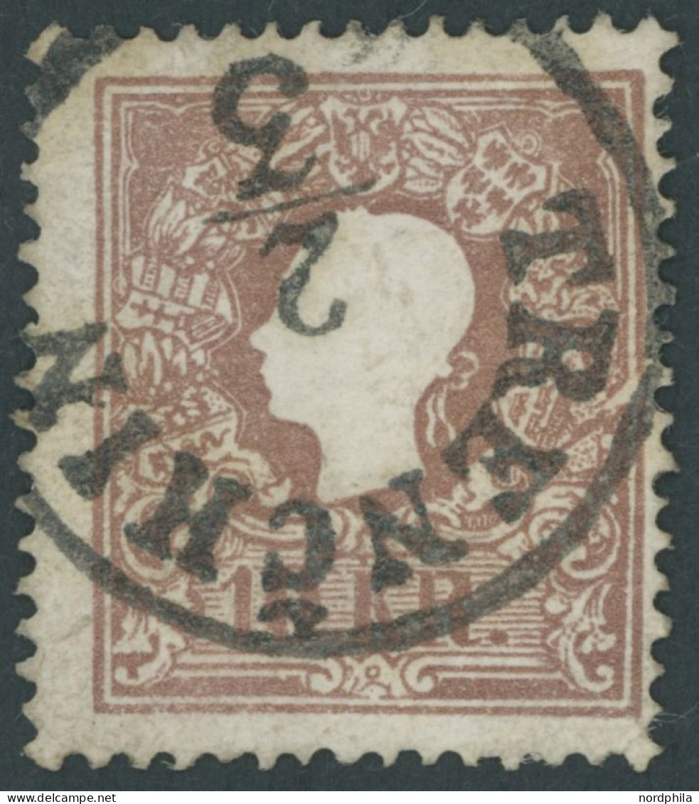 ÖSTERREICH BIS 1867 14I O, 1858, 10 Kr. Braun, Type I, Mit Ungarischem K1 TRENCHIN, Pracht - Andere & Zonder Classificatie