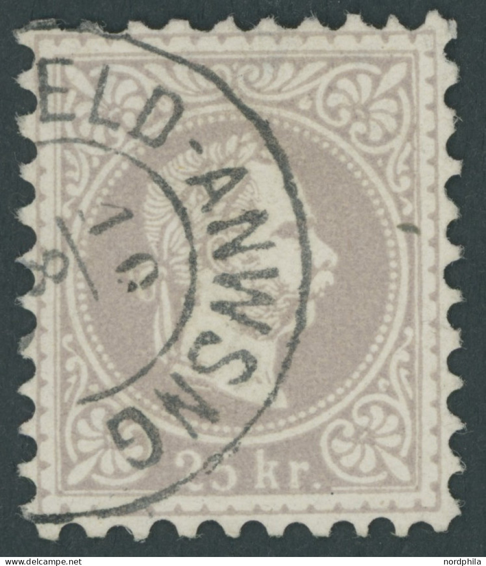 ÖSTERREICH 1867-1918 40IIa O, 1881, 25 Kr. Lilagrau, Feiner Druck, Pracht, Gepr. Zenker Mit Befund, Mi. 180.- - Otros & Sin Clasificación