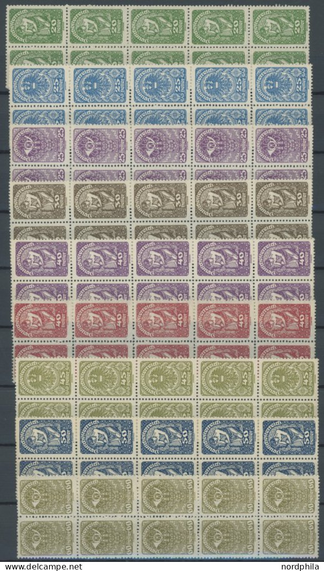 ÖSTERREICH 1918-1938 255-83 , 1919/20, Freimarken, Gezähnt Und Ungezähnt, Je Im Postfrischen Zehnerblock, Mi.Nr. 281 Ein - Otros & Sin Clasificación