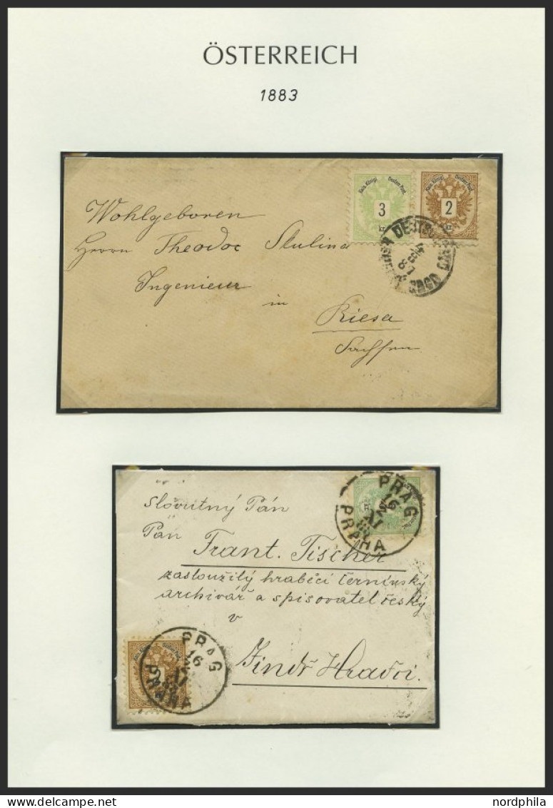 SAMMLUNGEN 44-47 BRIEF, 1883-89, Interessante Sammlung Doppeladler überwiegend Auf Briefen Und Ganzsachenkarten, Mit Mei - Collections