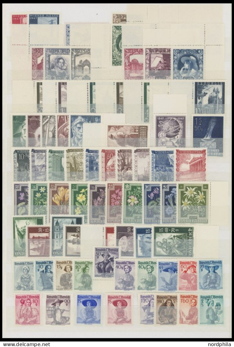 LOTS , Postfrische Partie Österreich Von 1945-60 Mit Einigen Guten Ausgaben, U.a. Mi.Nr. 909-11, 926, 937-40, 960-63, Da - Sammlungen