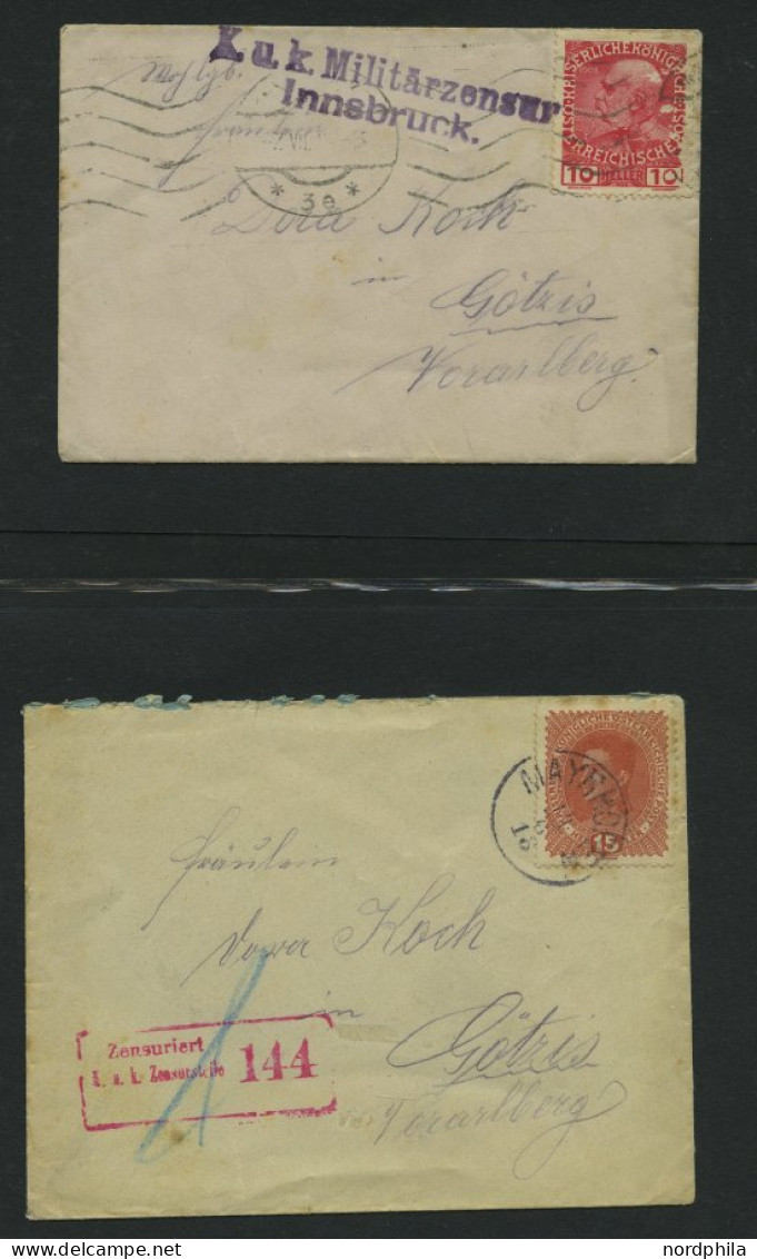 LOTS 1916, Kleine Sammlung Von 14 Verschiedenen Zensurbelegen, Einige Bessere, Feinst/Pracht - Verzamelingen