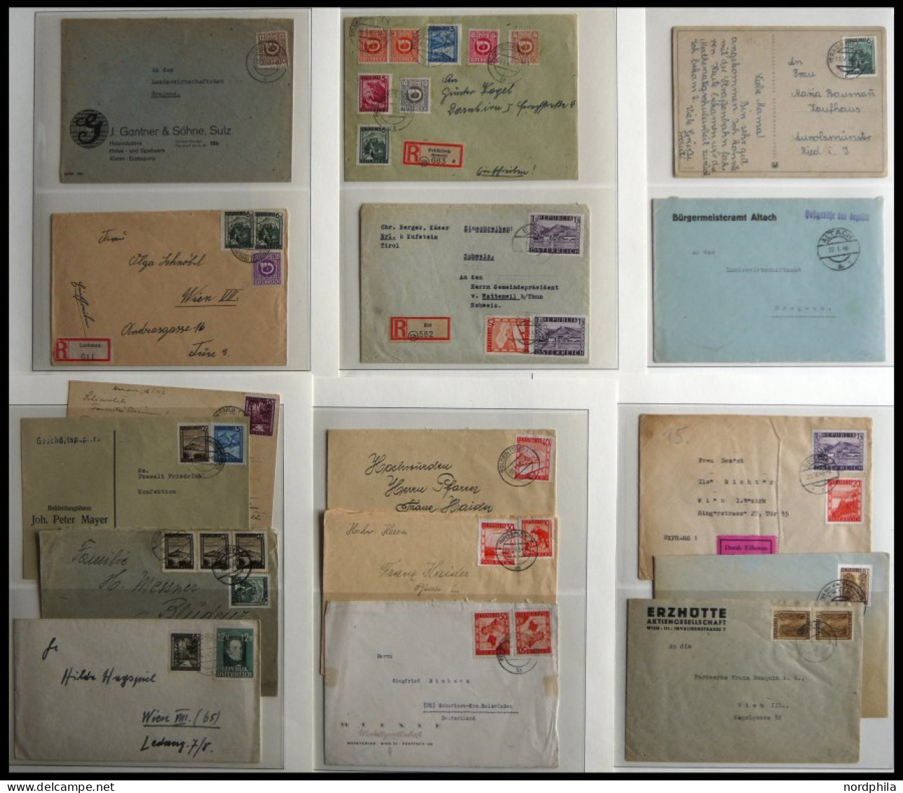 LOTS 1945-54, Kleine Partie Von 21 Verschiedenen Belegen, Meist Pracht - Colecciones