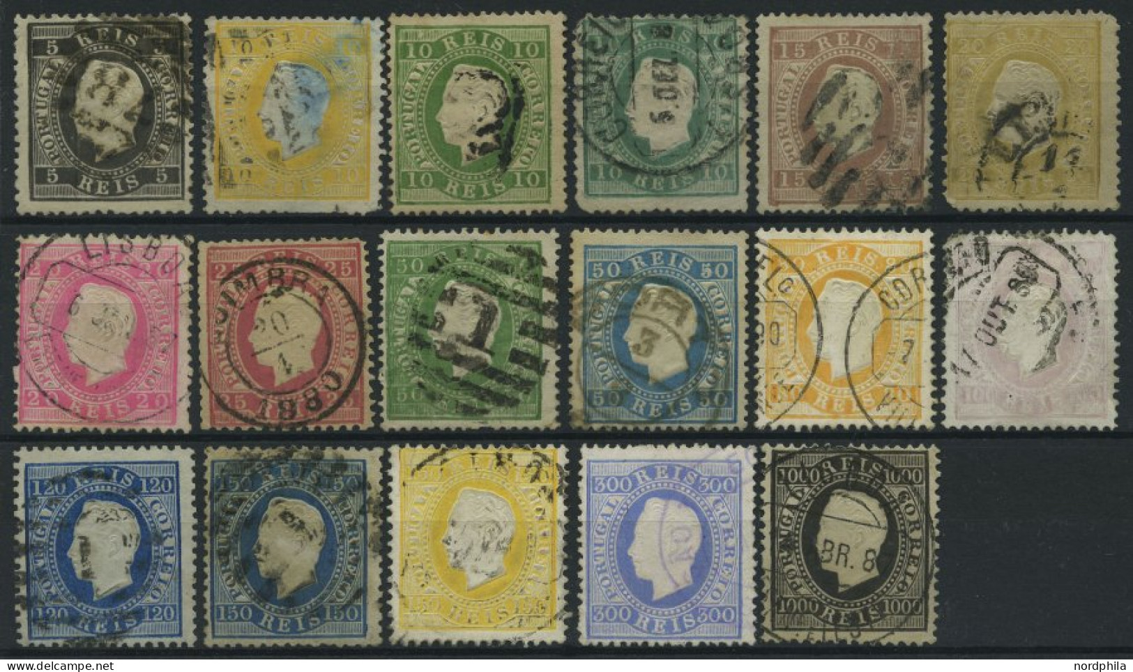 PORTUGAL Aus 34-61 O, 1870-84, 17 Verschiedene Werte, Feinst/Pracht, Mi. 900.- - Used Stamps