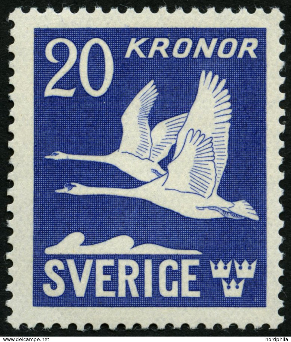 SCHWEDEN 290B , 1942, 20 Kr. Schwäne, Allseitig Gezähnt, Pracht, Mi. 130.- - Used Stamps