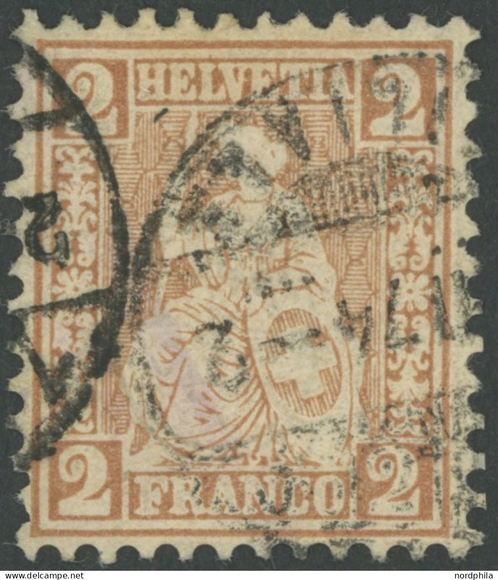 SCHWEIZ BUNDESPOST 29b O, 1867, 2 C. Rotbraun, Pracht, Mi. 240.- - Sonstige & Ohne Zuordnung