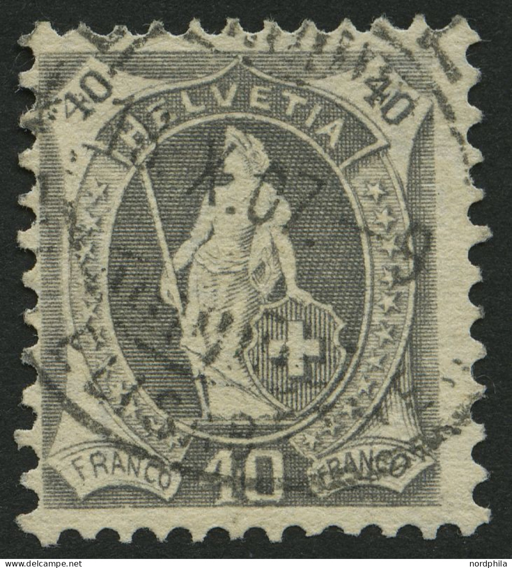 SCHWEIZ BUNDESPOST 77C O, 1905, 40 C. Grau, Gezähnt K 111/2:11, Pracht, Mi. 190.- - Other & Unclassified