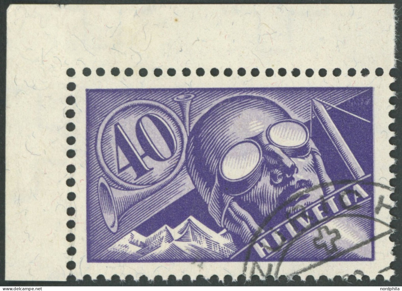 SCHWEIZ BUNDESPOST 182 O, 1923, 40 C. Flugpost, Praht, Mi. 65.- - Otros & Sin Clasificación