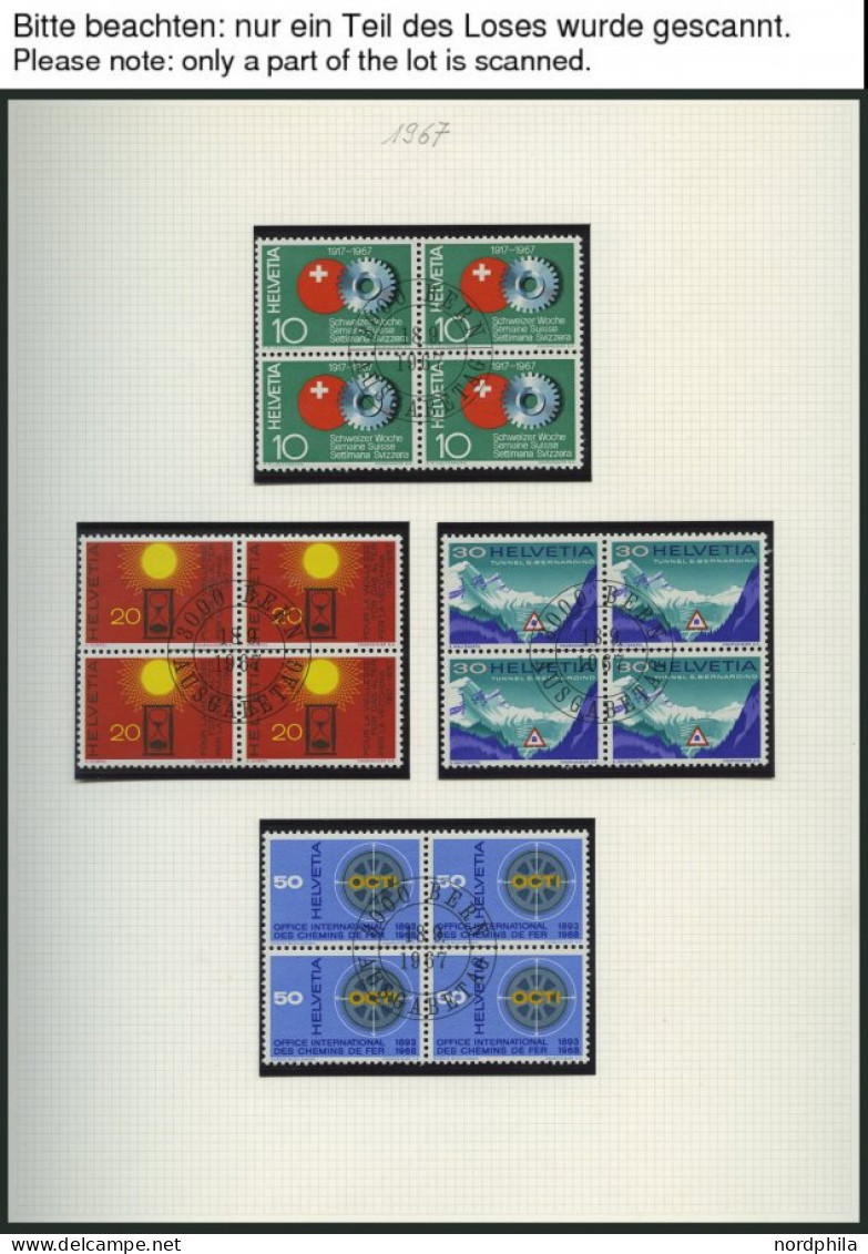 SAMMLUNGEN VB O, Saubere Sammlung Schweiz Viererblocks Von 1967-79 Mit Zentrischen Ersttags-Sonderstempeln, Prachterhalt - Collections