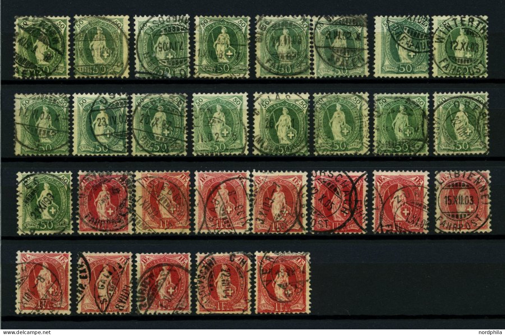 LOTS O, 1882-1904, Interessante Partie Stehende Helvetia Mit Kontrollzeichen, Dabei Bessere Zähnungen, Farben Und Abstem - Lotes/Colecciones