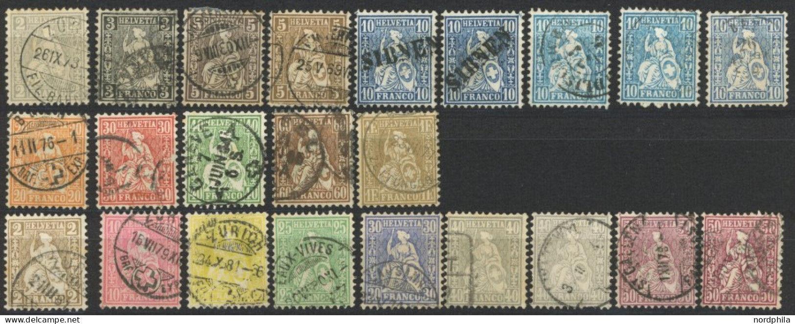 LOTS 20-35 O, 1862/7, 23 Werte, Teils In Nuancen, Etwas Unterschiedlich, Mi. über 900.- - Lotes/Colecciones