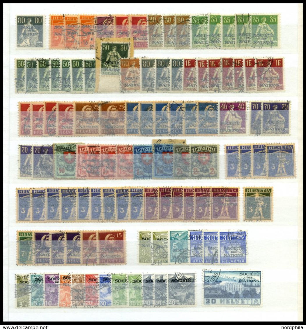 VÖLKERBUND (SDN) O, 1922-38, Kleine Gestempelte Dublettenpartie, Fast Nur Prachterhaltung, Mi. 700.- - Dienstmarken