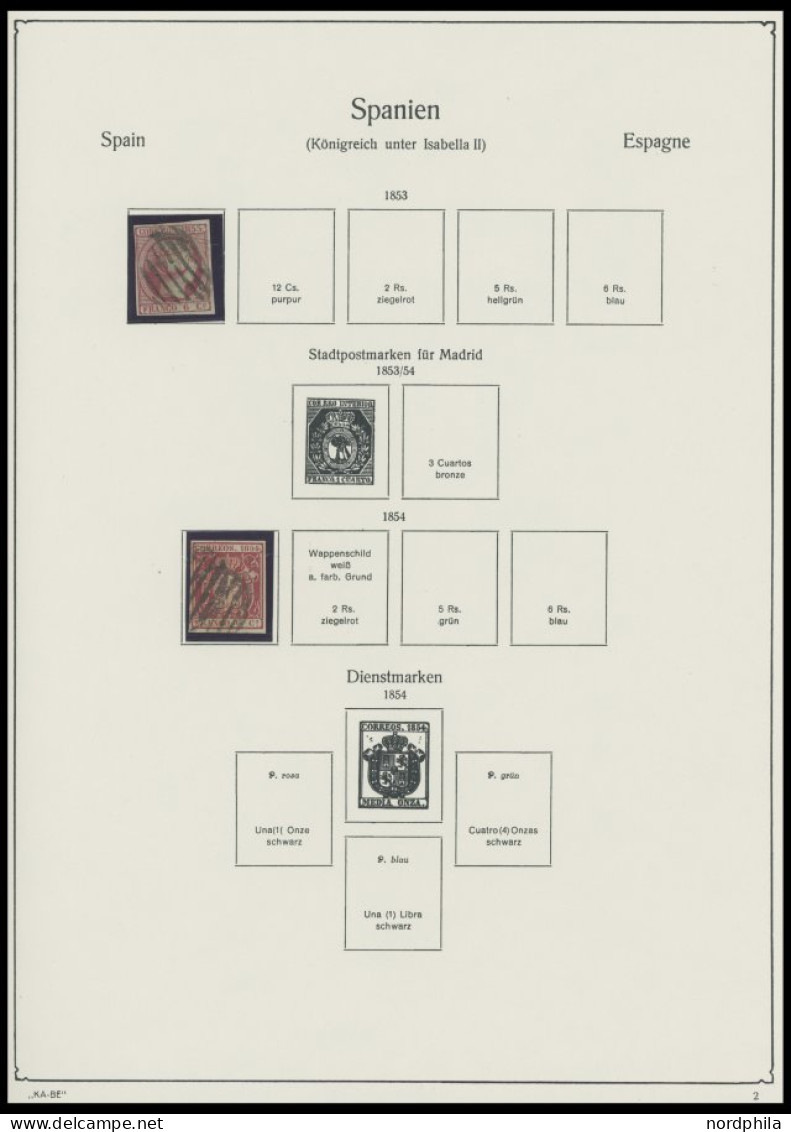 SPANIEN ,o, , Sammlung Spanien von 1850-1953 mit einigen mittleren Ausgaben, fast nur Prachterhaltung