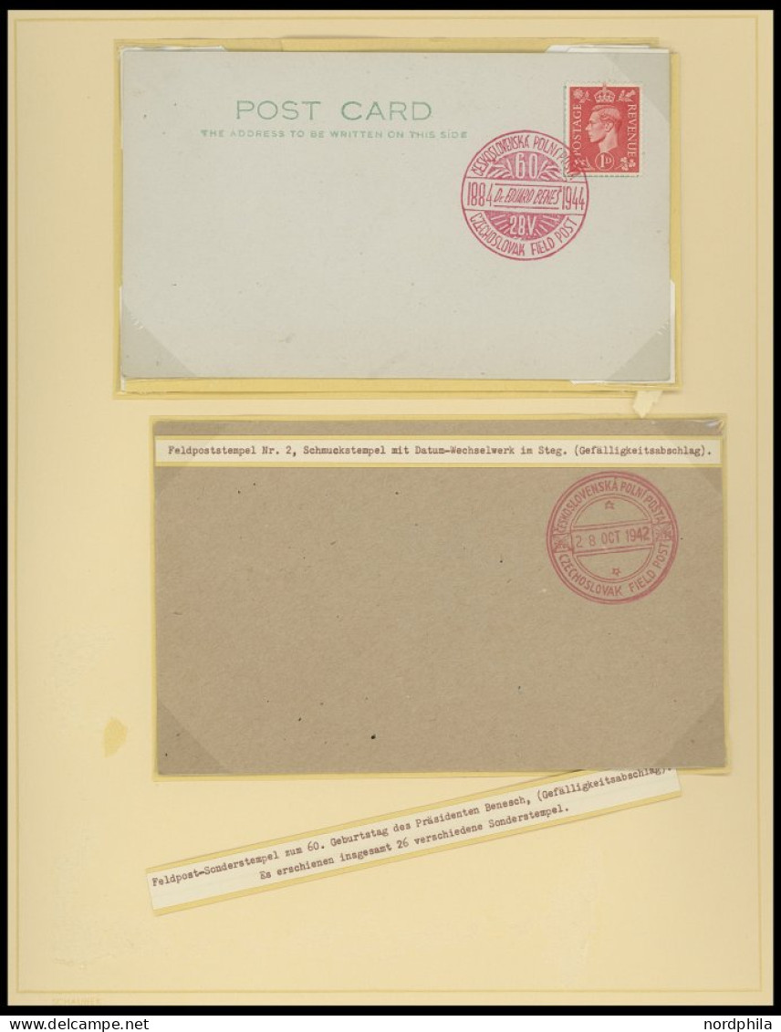 TSCHECHOSLOWAKEI Brief,o,, , 1940-48, Interessante Sammlung Mit 27 Bedarfsbelegen, Dabei Feldpost, Zensurbelege, Dazu Ma - Lots & Serien