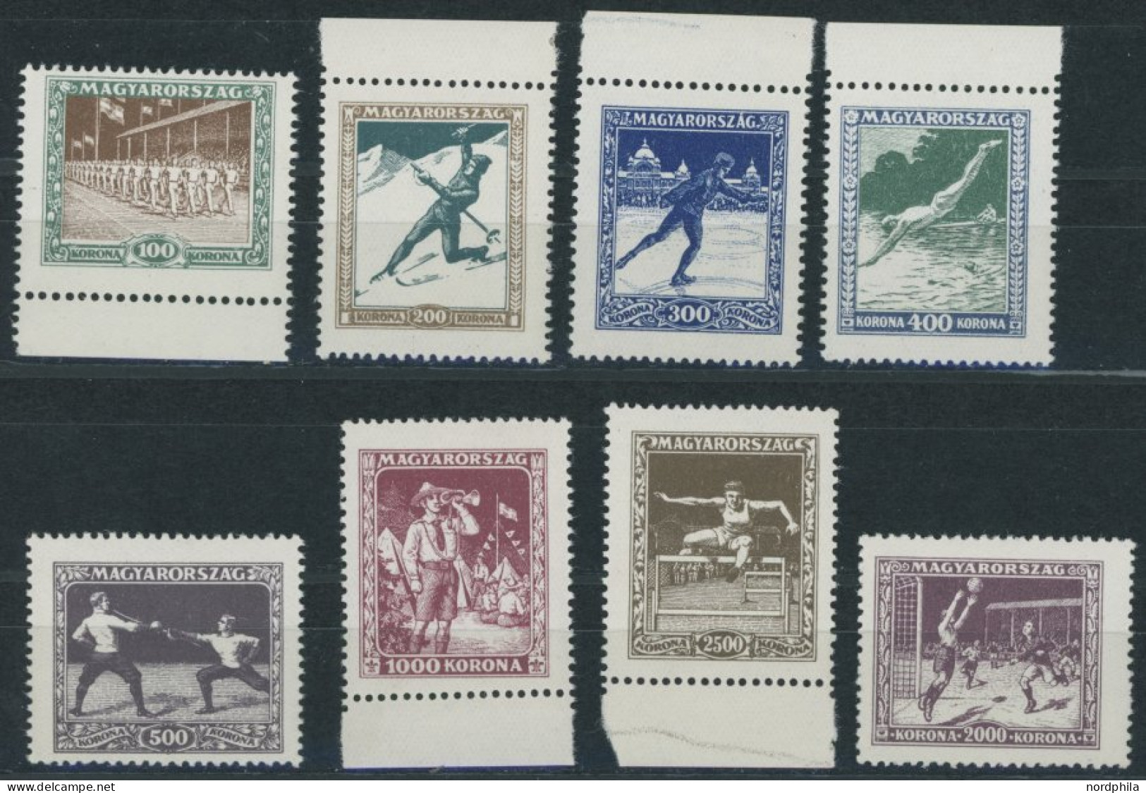 UNGARN 403-10 , 1925, Sport, Postfrischer Prachtsatz, Mi. 75.- - Other & Unclassified