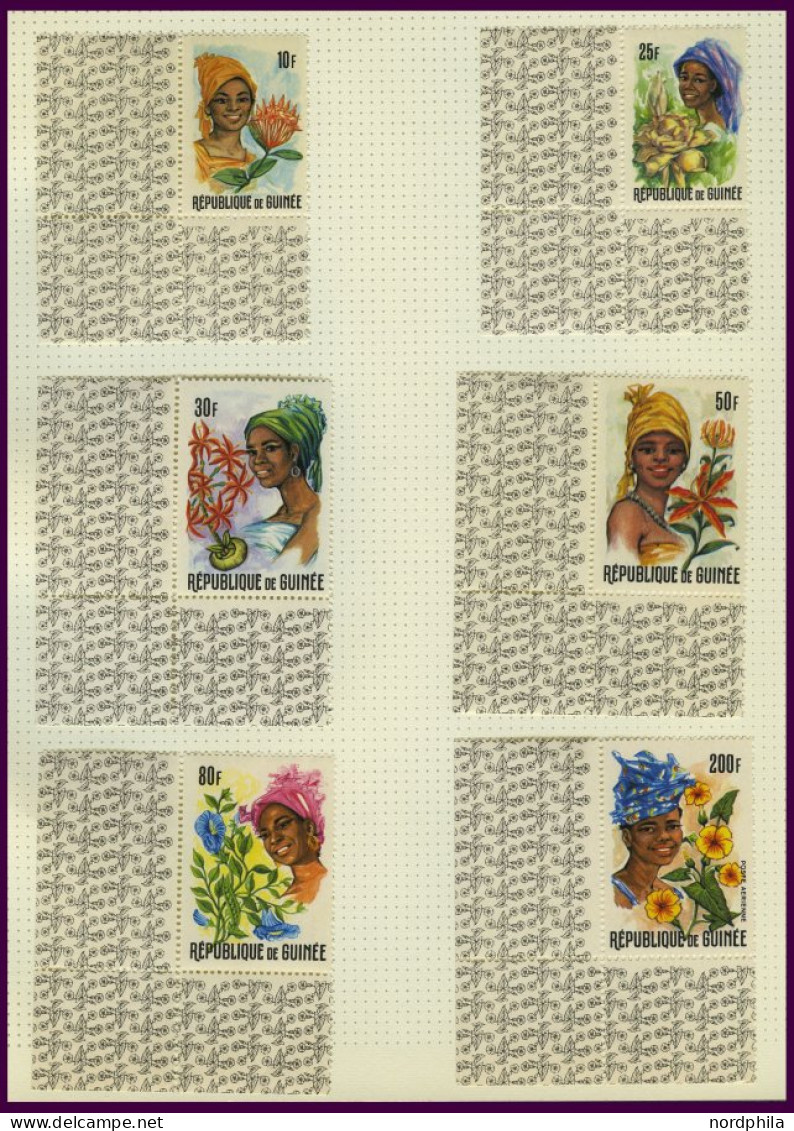 GUINEA , , 1959-68, Praktisch Komplette Sammlung Im Album (ohne Ungezähnte Ausgaben), Blocks Wohl Alle Postfrisch, Prach - Guinee (1958-...)