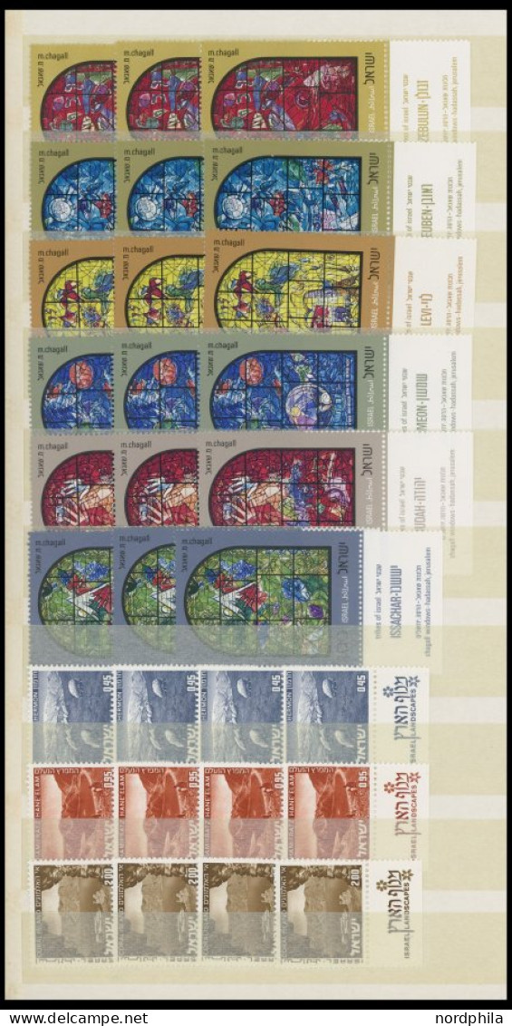 ISRAEL - SAMMLUNGEN, LOTS , 1968-73, Postfrische Dublettenpartie Israel Im Einsteckbuch, U.a. 4x Mi.Nr. 524-37 Und 3x 57 - Collections, Lots & Series