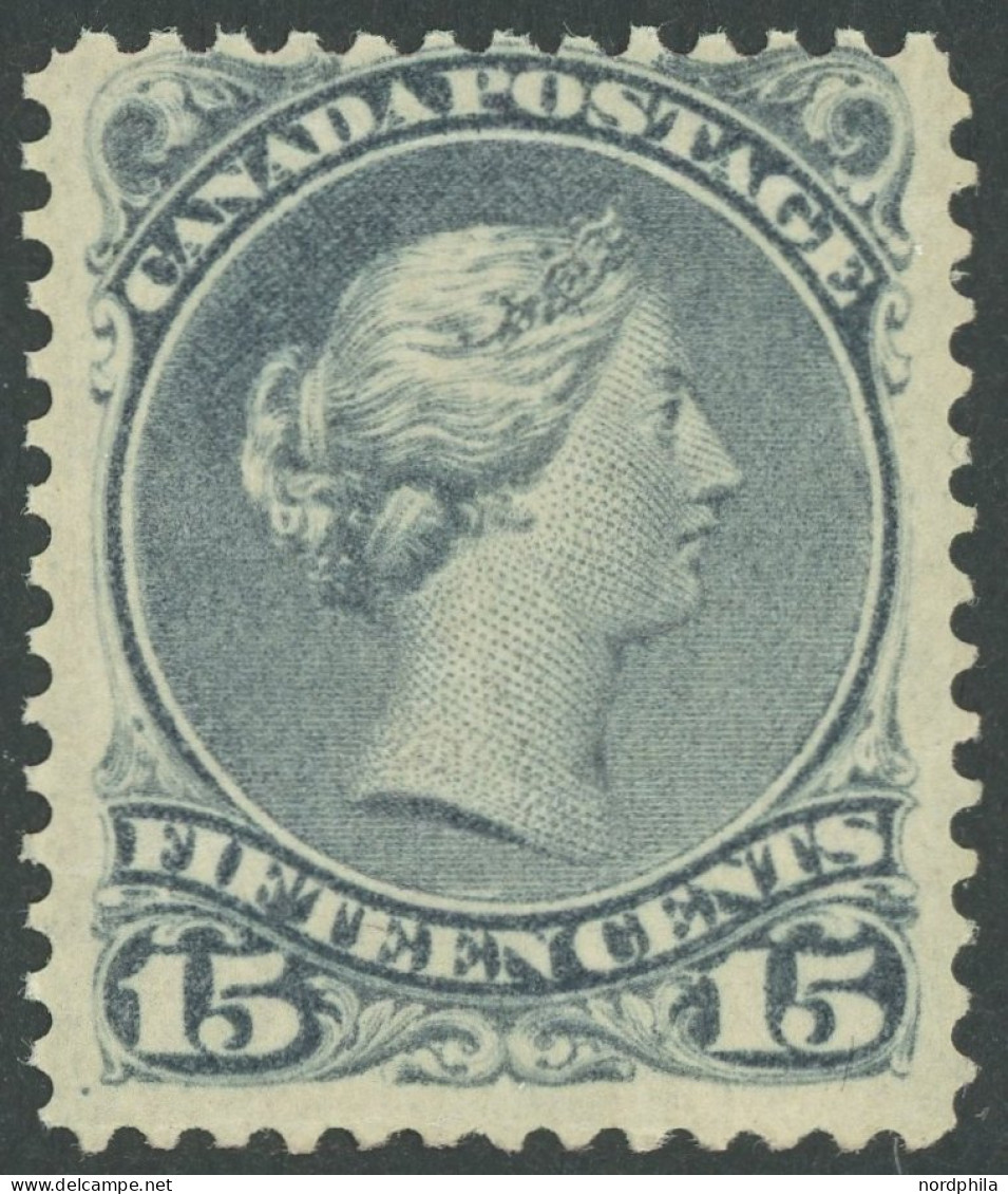 KANADA 24Abx , 1868, 15 C. Blauschiefer, Gewöhnliches Papier, Gummierung Nicht Original, Farbfrisch, Pracht, Mi. (240.-) - Unused Stamps