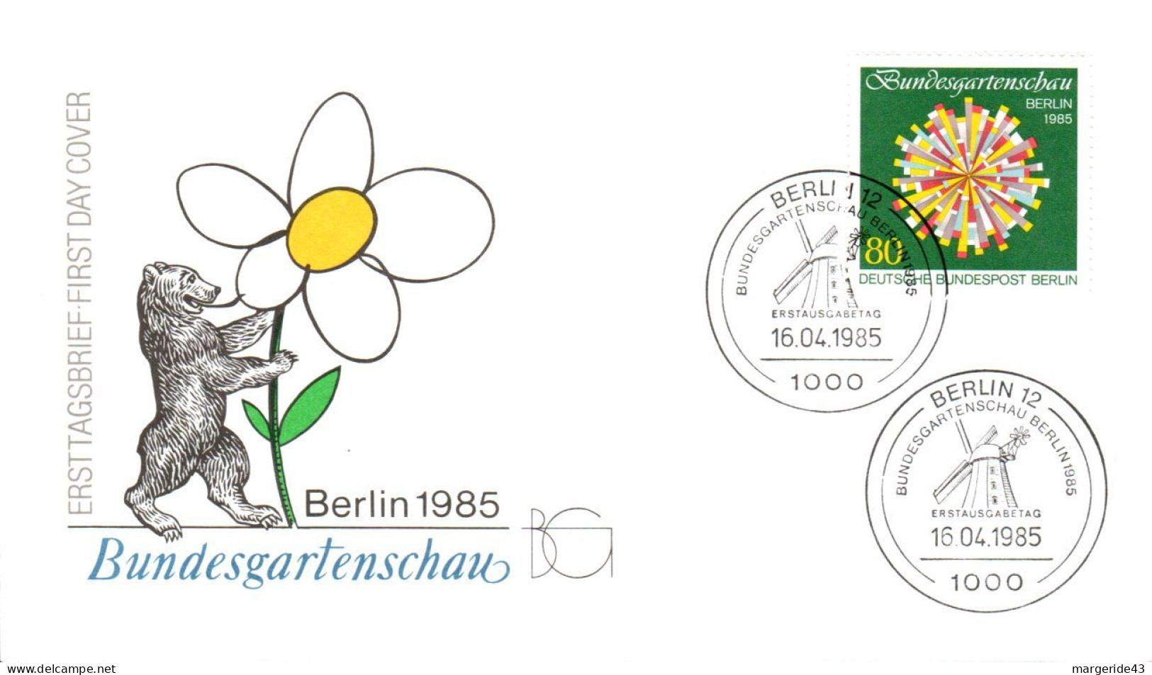 BERLIN FDC 1985 EXPO D'HORTICULTURE - 1981-1990