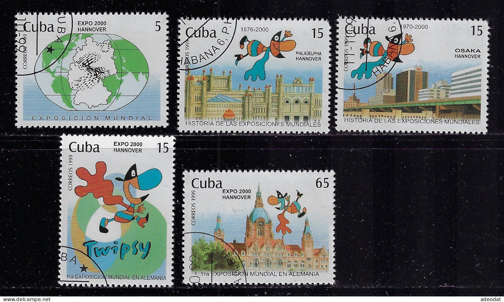 CUBA 1999 SCOTT 4035-4039 CANCELLED - Oblitérés