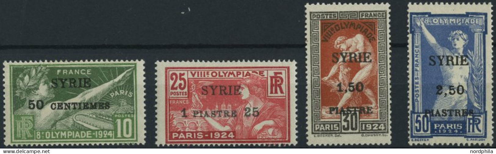 SYRIEN 227-30 , 1924, Olympische Spiele, Aufdruck SYRIE, Falzreste, üblich Gezähnter Prachtsatz, Mi. 220.- - Syrië