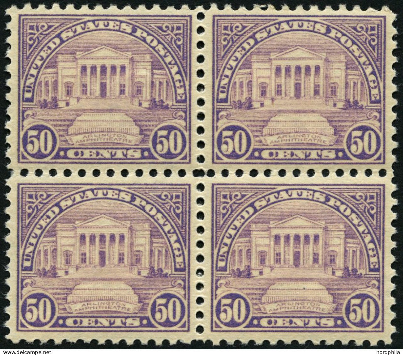 USA 282 VB , Scott 570, 1931, 50 C. Grabmal Des Unbekannten Soldaten Im Postfrischen Viererblock, Pracht - Nuevos