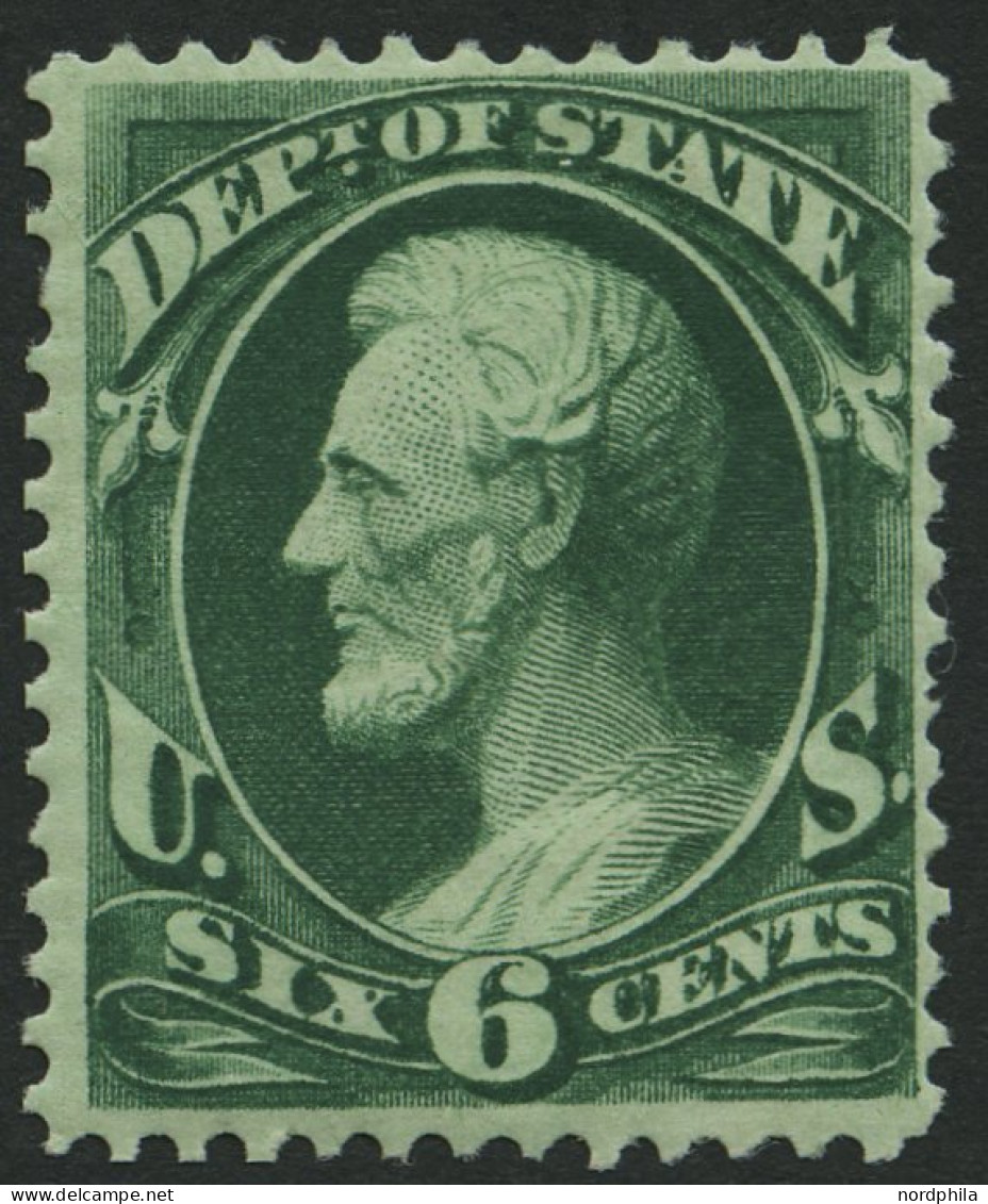 DIENSTMARKEN D 59 , Scott O 60, 1873, 6 C. State, Falzreste, Pracht, Signiert Gebrüder Senf, $ 220 - Unused Stamps