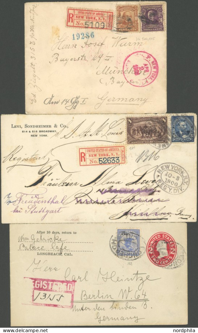 SAMMUNGEN, LOTS 1900/12, 3 Verschiedene Einschreibbriefe Mit Interessanten Frankaturen, Dabei Mi.Nr. 121 Und 188, Alle N - Collections