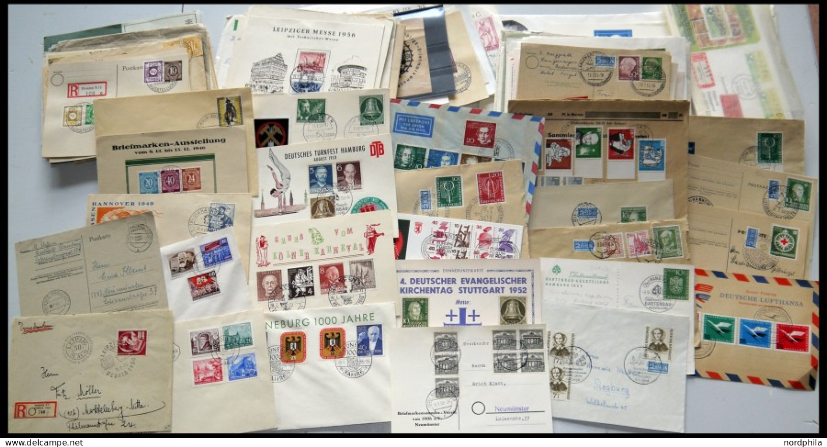 SLG., LOTS DEUTSCHLAND Reichhaltige Briefpartie Nachkriegsdeutschland, Meist Von 1948-1960 Mit Zahlreichen Guten Mittler - Sammlungen
