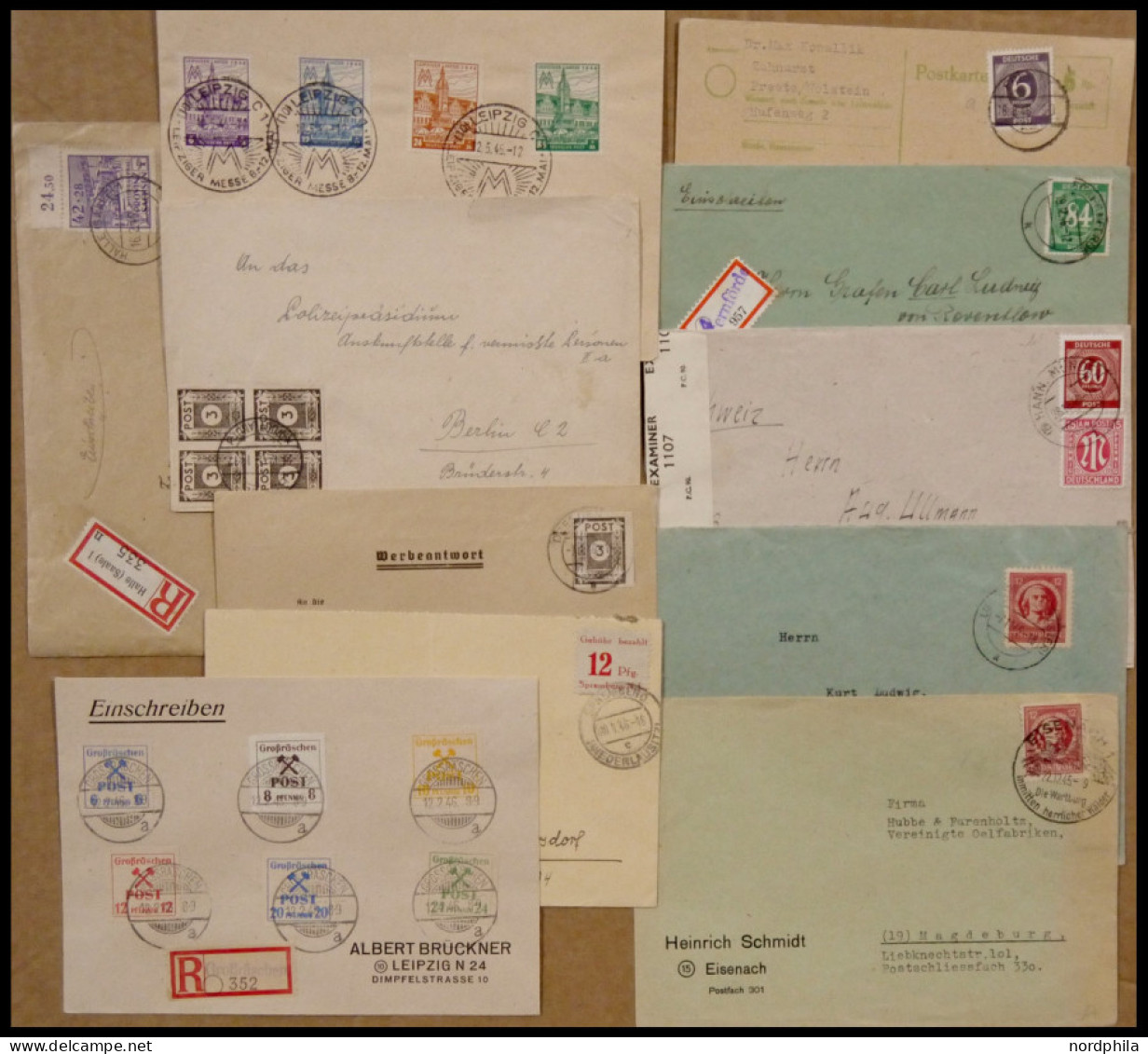 SLG., LOTS DEUTSCHLAND 1945-54, Partie Von 25 Verschiedenen, Teils Besseren Belegen Nachkriegsdeutschland, Meist Pracht, - Collections