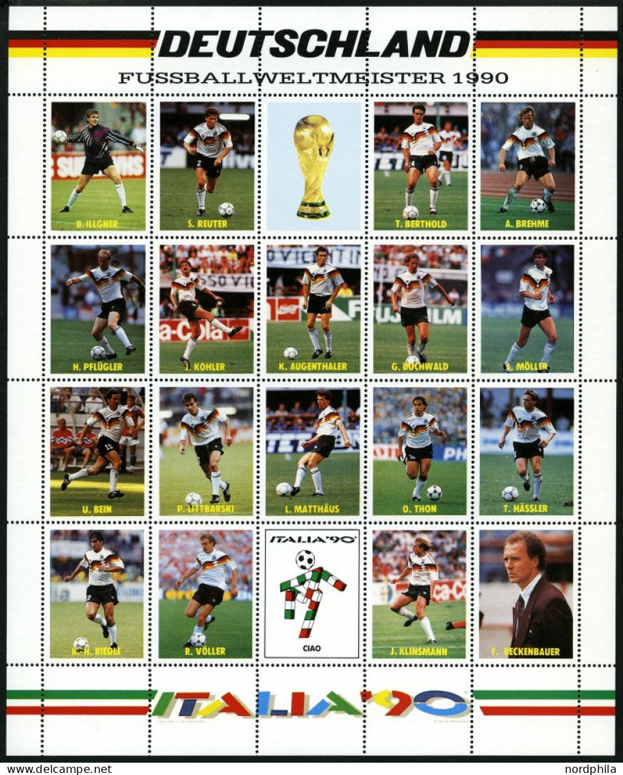 SPORT ,o,Brief , XIV. Fußball-Weltmeisterschaft 1990 In 3 Spezialalben, Mit Blocks, Kleinbogen, Markenheftchen, FDC`s, N - 1990 – Italy