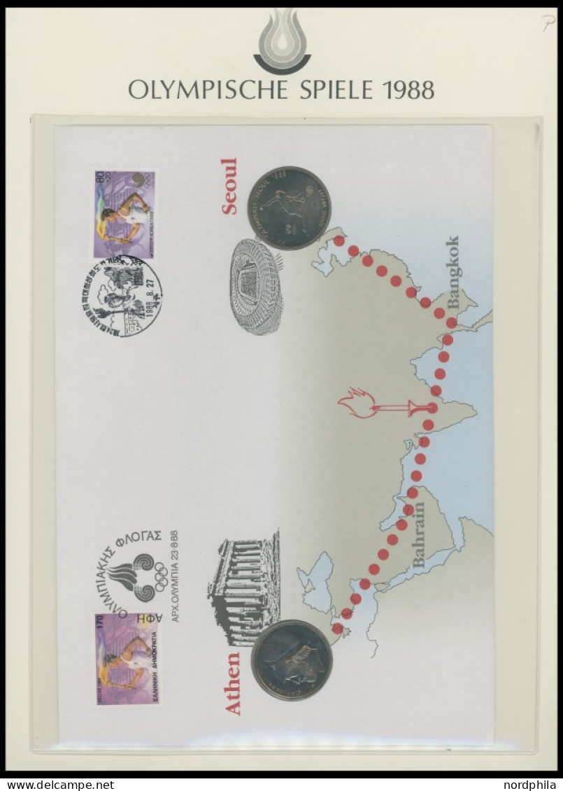 SPORT ,Brief , Olympische Spiele 1988 In 4 Borek Spezialalben Mit Goldmünze China Mint, Peking, Schwerttanz, PP, Kleinbo - Otros & Sin Clasificación