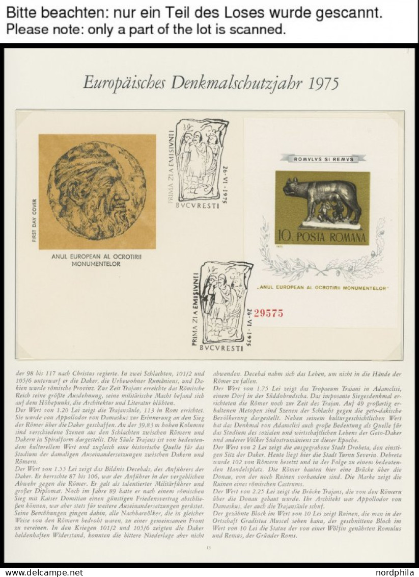 SONSTIGE MOTIVE ,Brief,BrfStk , Europäisches Denkmalschutzjahr 1975 Im Borek Spezial Falzlosalbum, Mit Einzelmarken, Str - Monumentos