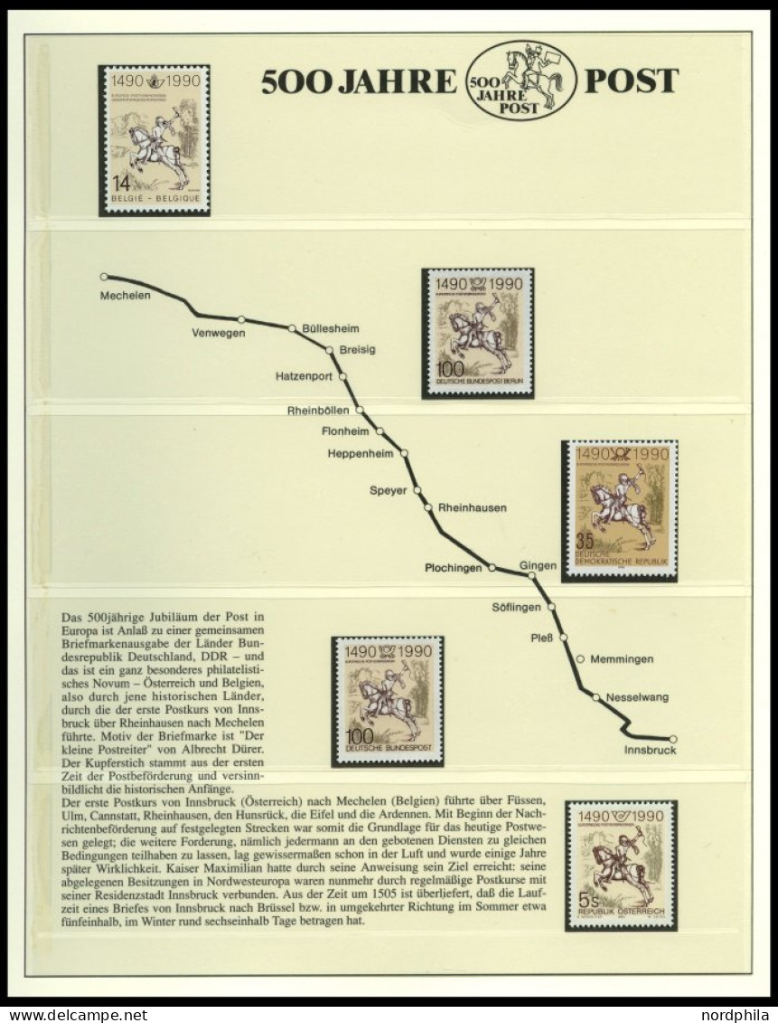 SONSTIGE MOTIVE ,Brief,o , 500 Jahre Post Auf Siegerseiten In 3 Alben Und Einem Leitzordner Mit Einzelmarken, Maximumkar - Zonder Classificatie