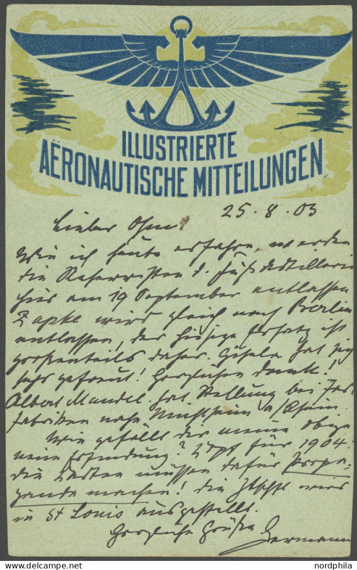 AUTOGRAFEN Moedebeck, Hermann W. L. (1857-1910), Deutsches Luftfahrt-Universalgenie, Autor Und Gründer Mehrerer Fachzeit - Otros & Sin Clasificación